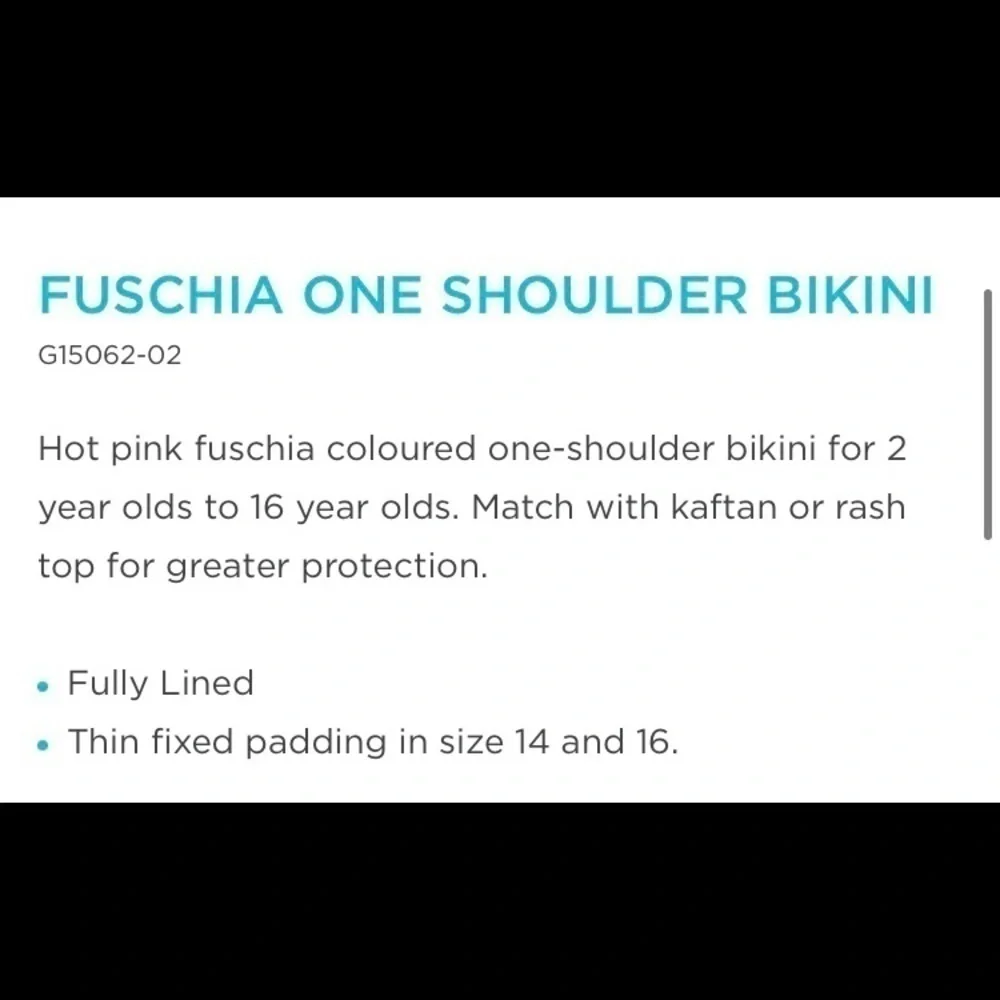 Snapper Rock fuchsia one shoulder girls bikini top